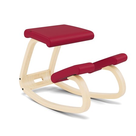 Varier Furniture Variable - Red Leather - Natural base