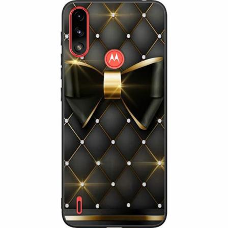 Motorola Moto E7i Power Svart Skal Gyllene Rosett