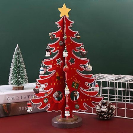 Julepynt Julepynt DIY-dekorasjoner tre-sceneoppsett grønn24CM