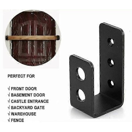 2-pack Kraftiga Dörrkonsoler i Stål för 2 x 4 Dörrar - U-formad Säkerhetsbom