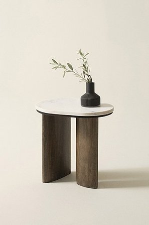 Jotex - Bijzettafel 50x40 Cm Bruin/licht Marmer Bruin/licht marmer - VAIANO - Koop Sidetables & bijzettafels bij Jotex