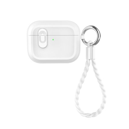 Bluetooth-kuulokkeen suojasilikoni kotelo kompatibelt med AirPods Pro 3 Magnetic Charging Case avainnauhalilla White