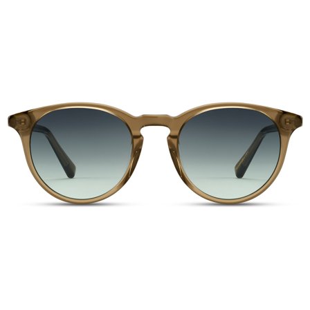 Okrągłe okulary przeciwsłoneczne New Depp w kolorze butelkowej zieleni w oprawkach typu horn rimmed dla mężczyzn - Okulary przeciwsłoneczne retro