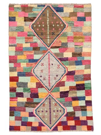 Berber Colourful Vloerkleed 119X183 Zwart/Oranje Wol, Afghanistan