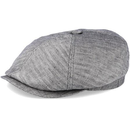 Stetson - Grey - flatcap - Cap - 6-Panel Linen Fischgrat Grey Flat Cap - Hatstore