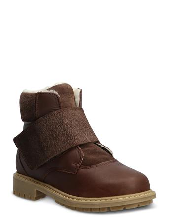 Sigge Print Velcro Boot Brown Wheat