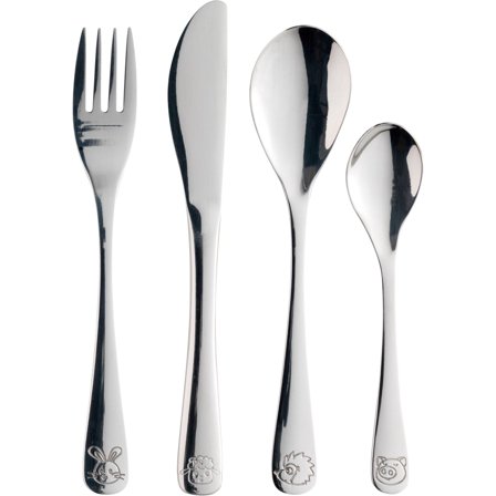 Aida barnbestick 4 delar silver | Fler produkter > Barnprodukter > Bestick för barn > Barnbestick | Bagaren och Kocken