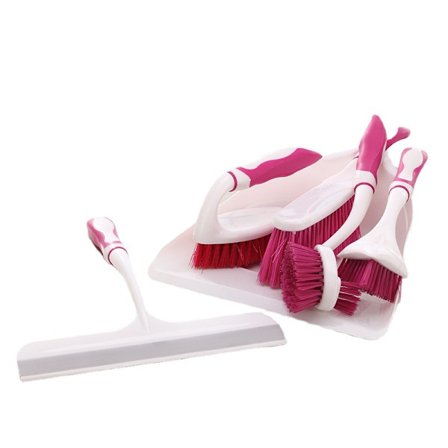 6-delt dyprensebørstesett, rengjøringsbørste, skrubbebørste, hjørnebørste, skrubbepute med skrapehode, slipepute for bad, gulv, T