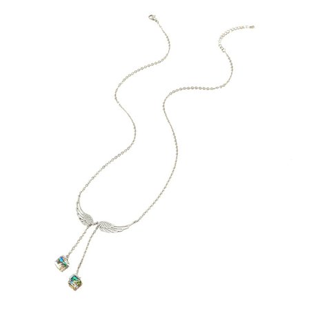 Enkel Klassisk Ängelvingar Kristallhänge Halsband Färgbevarande Halsband
