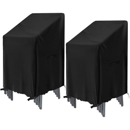 Vattentäta Trädgårdsstolsöverdrag 2-pack, 75x75x120cm, Oxfordtyg, Passar Stapelbara Stolar för Utomhusbruk på Balkongen