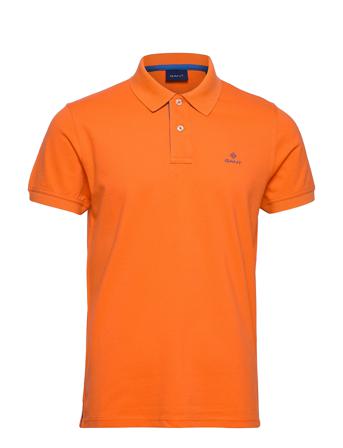Contrast Collar Pique Ss Rugger Polos Short-sleeved Orange GANT