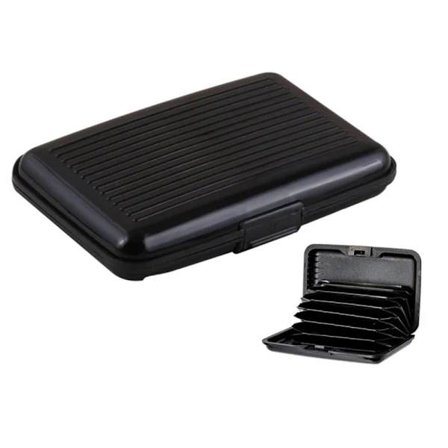 Aluminium Kreditkort Holder Wallet Aluminium Kortholder - RFID Sikker Sort