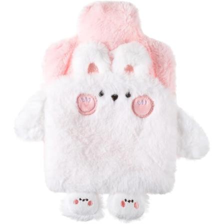 1 stk. 500 ml blød plys kanin varmtvandsflaske sød fluffy dyr H
