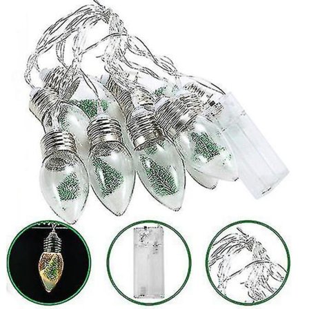 2 m julsnöklotslinga med 10 led fe-lampor Julgransdekorationer Batteridriven (varmvit)