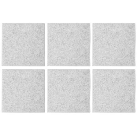 6 stk lydabsorberende plater Akustisk polyesterfiber Lydtette brannsikre lyddemperpaneler (sølvgrå)