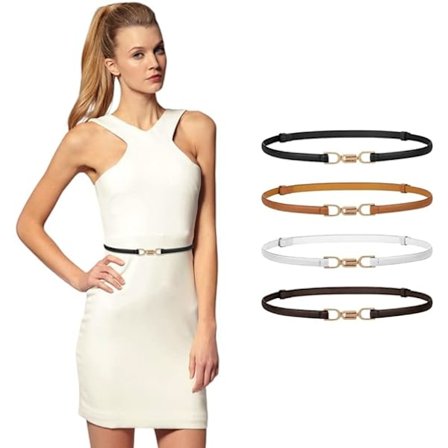 4 stk. Damer Tynn Belte Lær Svart Hvit Kaffe Brun Belte Tynn