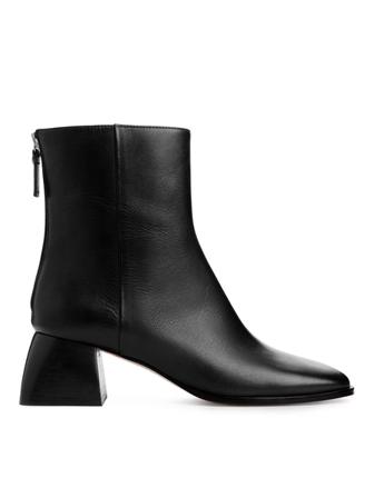 Stiefeletten aus Leder - Schwarz