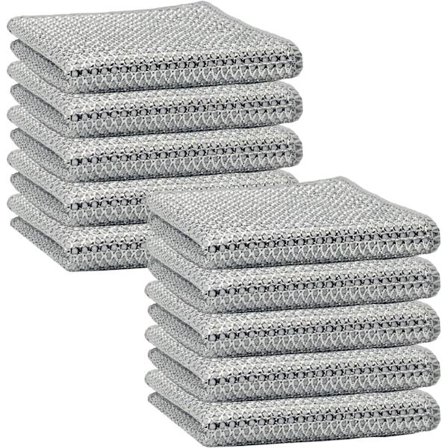 10 stk. Ny Oppgradert 3-lags Metall Oppvaskklut, Ripefri Stålull, Kjøkkenrengjøring, Oppvaskkluter, Vasker, Oppvask, Komfyrtopp, Dimensio