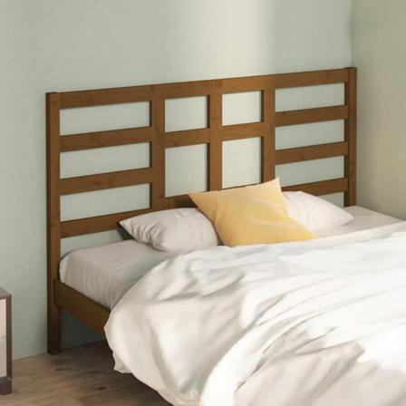 Vidaxl Sänggavel Honungsbrun 146x4x104 Cm Massiv Furu Brun
