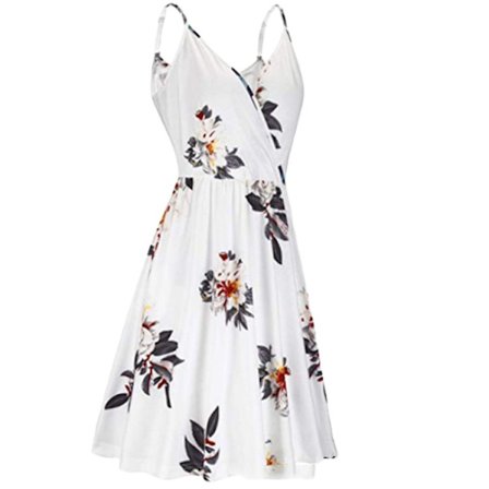 Kvinners V-hals Uten Ermer Sommer Blomstrete Maternity Amme Kjole