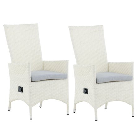 Venture Home Padova 7230-010 Karmstol 2-pack Vit/Grå, Utemöbler