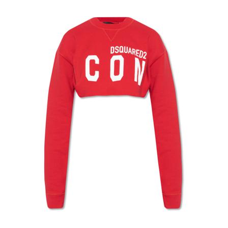 Dsquared2 Cropped sweatshirt with logo Rød, Dame Sweatshirts