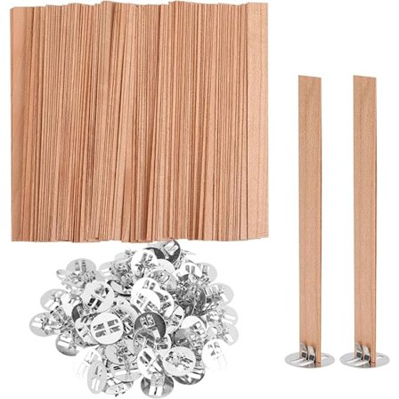 100 kpl puisia kynttiläsydämiä, puisia kynttiläsydänsarjoja metallijalustoilla, leikattava luonnonpuinen kynttiläsydän tee-se-itse käsintehtyyn 