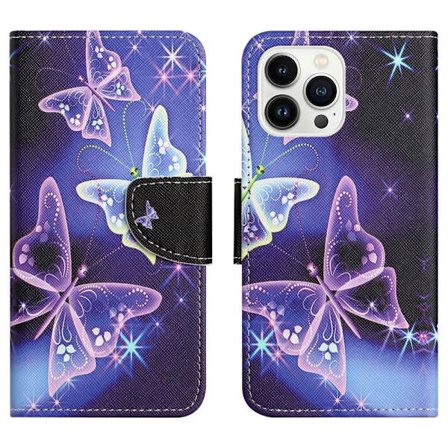 iPhone 15 Pro Lompakkotelineen kotelo Puhelimen kansi - Perhoset