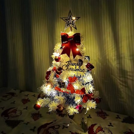 Pieni pöytäkuusi valoilla ja koristeilla, paristokäyttöinen - Yhteensopiva koti- ja juhlakoristeiden kanssa [D]