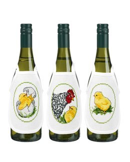 Stickpackung Flaschenschürzen Ostern 3-er Pack