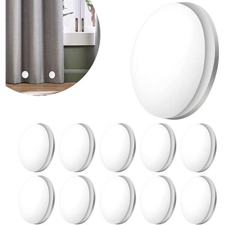 4 stk. Magnetiske dusjforhengvekter Draperingsvekter Vanntett Kraftig Draperingsfôrvekter Bunn Baderomsdraperingsvektklips (Hvit)