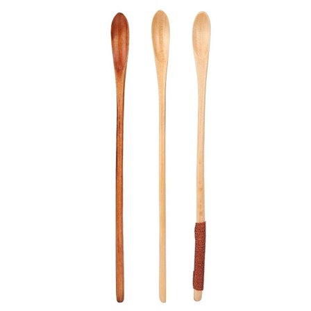 3-delt træske sæt med langt håndtag til at blande kaffe, mælk og honning KLB