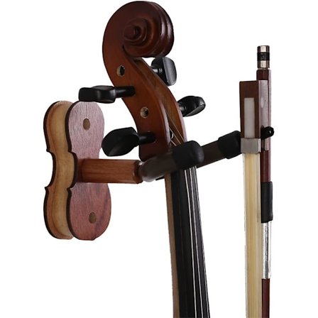 Viulu seinäteline jousikoukulla - kovapuu - kotiin ja studioon