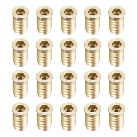 20 stk Gjengede innsatser for treinnsatsmuttere M6*20 M6*20