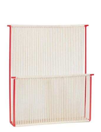 Hübsch String Wall Magazine Holder - Cream - ONE SIZE
