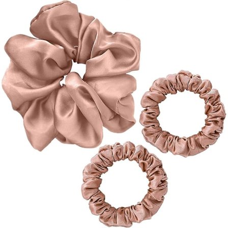 Hårsidenband [3 stycken], Halkfria satinband för håret, för kvinnor och flickor (Rosa)