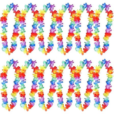 Redstar Hawaii Halsbånd, 12 stykker, Blomsterhalsbånd, Hawaiiansk Cos