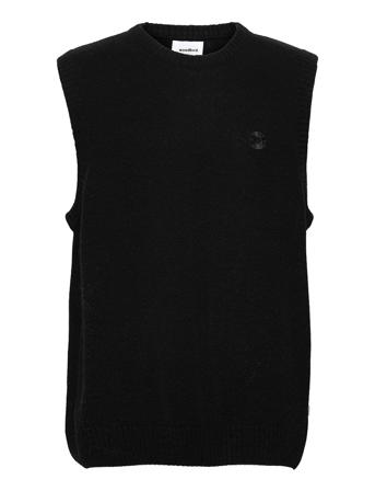 Karl Wool Vest Knitwear Knitted Vests Sort Woodbird