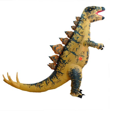 Påsketilbud! Høykvalitets sammenleggbart Stegosaurus-dinosaurkostyme for Halloween-voksenmaskerade (gul) Én størrelse for barn (120-150 cm)