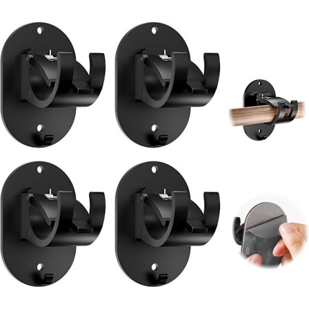 4-delade gardinstångshållare utan borrning, gardinstångshållare utan borrning, självhäftande gardinstångshållare, gardinstångskrokar, sovrum