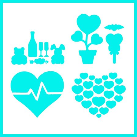 PET-ontelomallit, vempaimet, mousse-kakku, tomusokeri, siivilä, ruiskumuotit