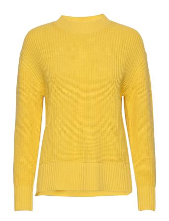 Slfbailey Ls Knit Slit O-Neck Yellow Selected Femme