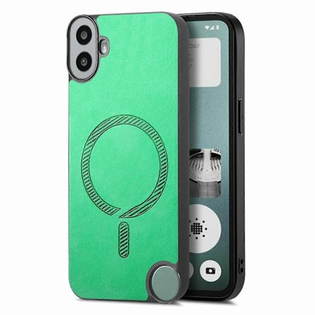 Kompatibel med Nothing CMF Phone 1 Läder Skal Baksida Kompatibel med MagSafe Hudvänligt Telefonskal - Brun-WELLNGS