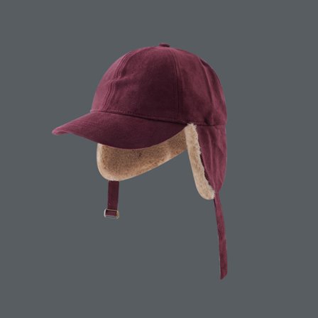 Ull Baseball Cap med Visor og Øreklaffer Vinter Varm Lue for Menn Kvinner