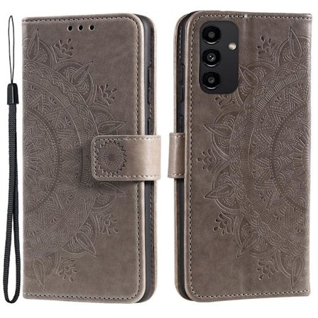 SKALO Samsung A13 4G Mandala Flip Cover - Grå