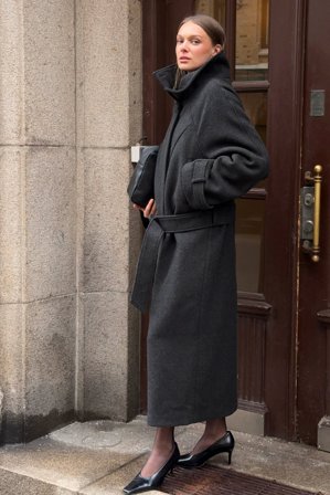 Premium Selection Manteau oversize en laine - Vestes d'Hiver - Gris - EU 36