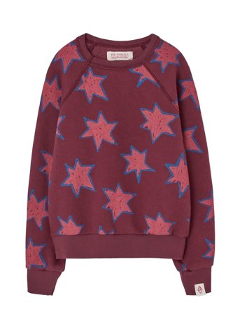 THE ANIMALS OBSERVATORY Stars Shark Sweatshirt - Burgundy - 4 Y