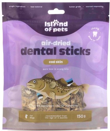 Island of Pets Cod Skin Dental Sticks 150 g