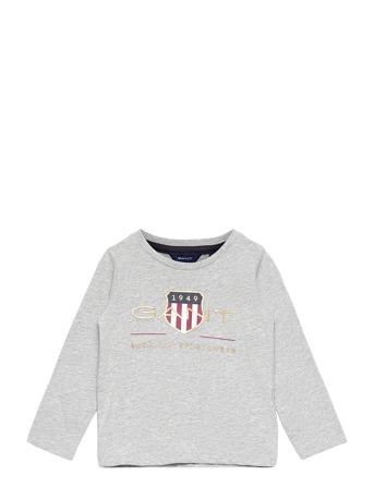 D1. Archive Shield Ls T-Shirt T-shirts Long-sleeved T-shirts Harmaa GANT