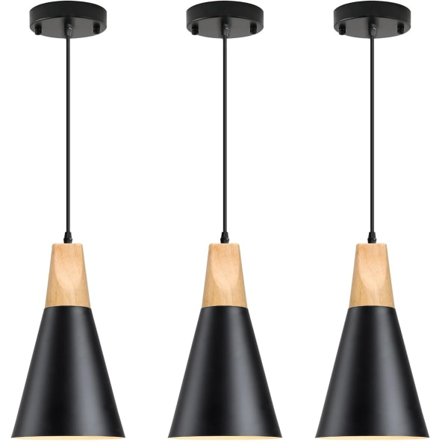 Pendellampe til stue, industrielt køkken pendel E27 lampe hængende fatning loftslampe til køkken, spisestue, ø